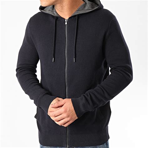 Celio Veste Zippée Capuche Repop Bleu Marine