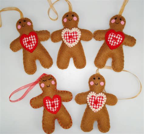 Felt Christmas Tree Decoration Gingerbread Man Folksy