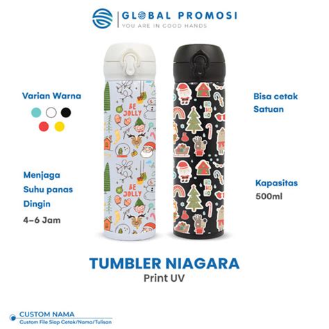 Jual Custom Tumbler Termos Niagara Souvenir Promosi Print UV Full Color