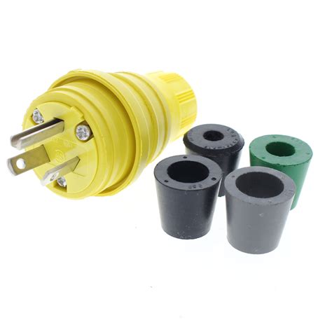 Eaton Yellow Male Watertight Straight Blade Connector Plug NEMA 7 15P