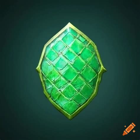 Mythic Shield With Green Dragon Scales On Craiyon