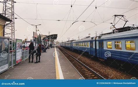 Local Train at Station in Moscow, Russia Editorial Stock Photo - Image ...