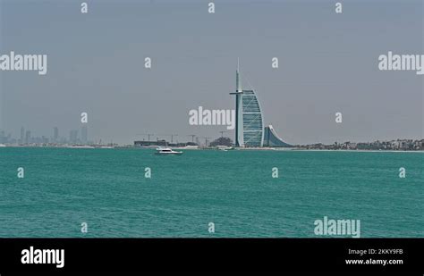 Dubais Burj Al Arab Hotel Dubai Sea View From Palm Jumeirah Dubai