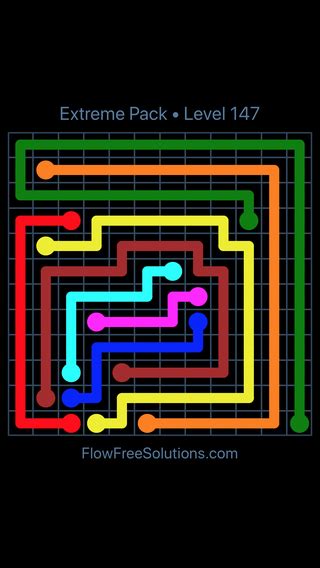 Flow Free Extreme Pack Level 27 Puzzle Solution and Answer - Flow Free Solutions