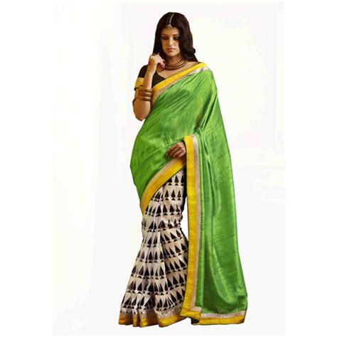 The RCPC Designer Aces Bhagalpuri Silk Green Saree At Rs 1140 Piece