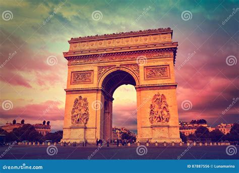 Arc De Triomphe In Paris Arch Of Triumph Stock Photo Image Of Europe