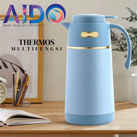 Jual AIDO 1000ML TERMOS AIR PANAS KACA LUAR PLASTIK TAHAN PANAS DINGIN