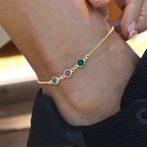 Enchanted Charms Birthstone Anklet 18k Gold Plated Fußkettchen