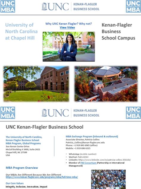 UNC Kenan-Flagler MBA Exchange Program Overview | PDF | Cost Of Living ...