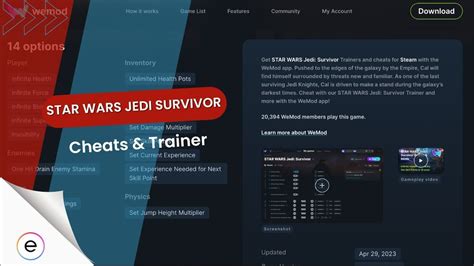 STAR WARS Jedi Survivor Cheats Trainers For PC WeMod 55 OFF