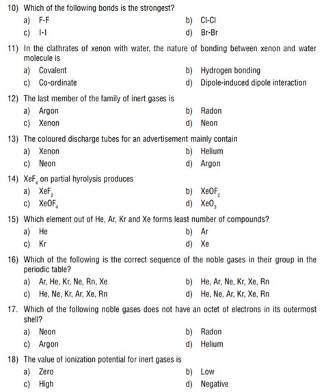 MCQs 1 P Block Elements Class 12th