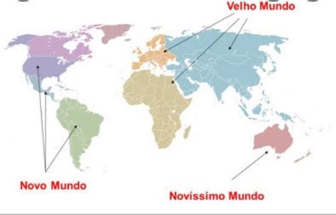 No Mapa Seguir Pinte De Amarelo O Velho Mundo De Verde O Novo Mundo E