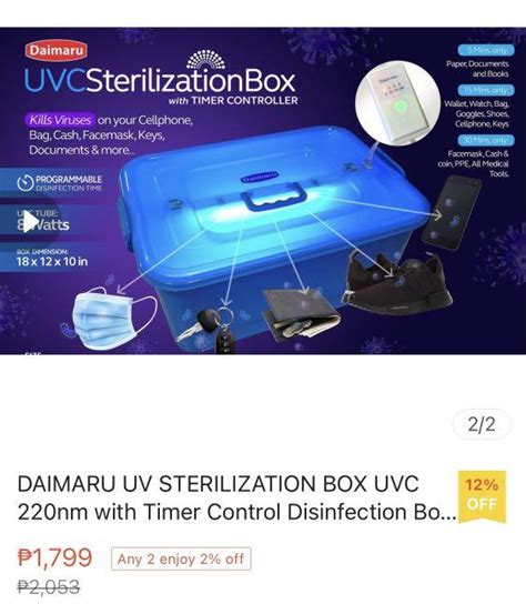 Daimaru Uvc Sterilization Box Health Nutrition Medical Supplies