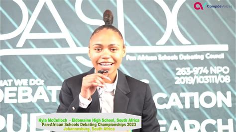 Kyla Eldomaine High School During The Pan African Debates In