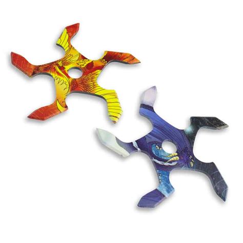 Dragon Phoenix Ninja Stars Unsharpened Ninja Throwing Set Printed