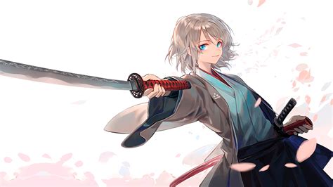 Samurai Anime Girl With Katana