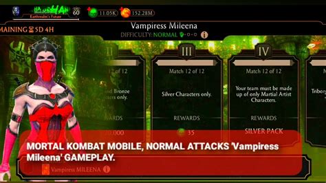 Mortal Kombat Mobile Normal Attacks Vampiress Mileena Gameplay