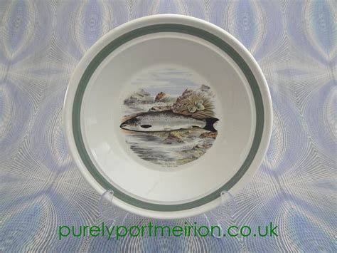 Portmeirion Pottery Compleat Angler 85 Inch Soup Plate Salmon Ca151