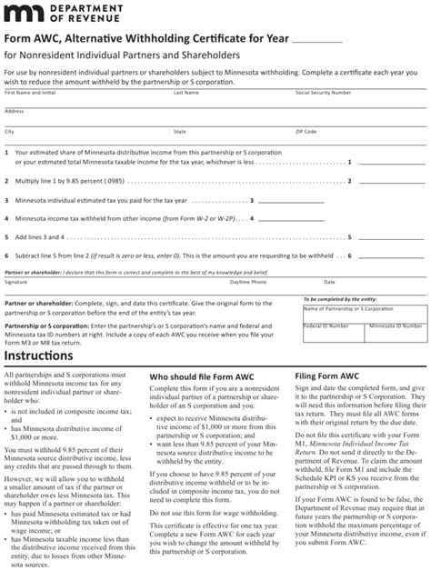 Mn Withholding Form Wynn Amelina