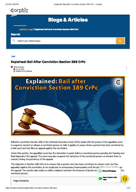 Explained Bail After Conviction Section 389 Cr Pc Corpbiz Learning