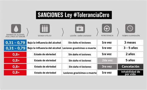 Ley De Tolerancia Cero Sanciones Para Los Que Conduzcan Bajo Los