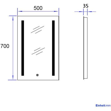 Heilmetz Mm Bathroom Mirror With Shaver Socket Illuminated