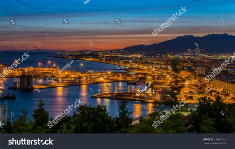 View Over Malaga Night Andalusia Spain Stock Photo 128641211 Shutterstock