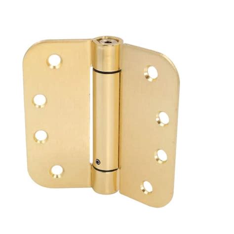 Everbilt In X In Radius Satin Brass Adjustable Spring Hinge