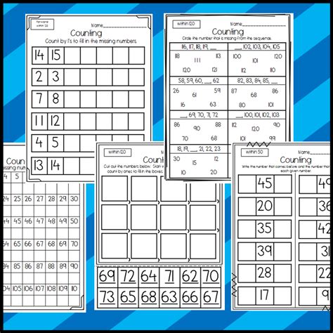 Counting To 120 Worksheets Read And Write Numerals 1nbta1 Made By