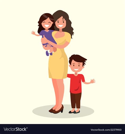 Happy Mother With Daughter And Son Royalty Free Vector Image