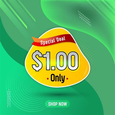 Premium Vector Special Dollar One Only Deal Banner Template