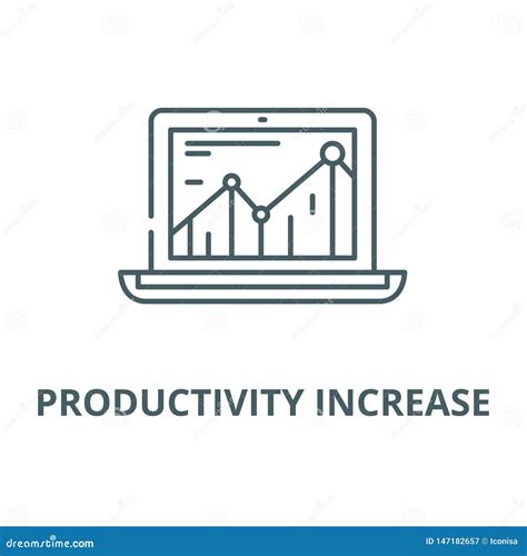 Productivity Increase Vector Line Icon Linear Concept Outline Sign