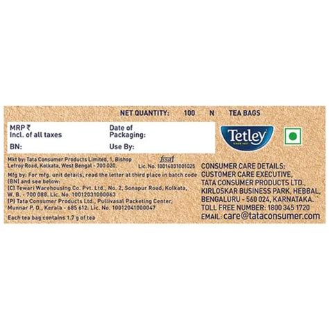 Tetley Black Tea Original Classic Assam Blend 200 G 100 Bags X 17 G Each