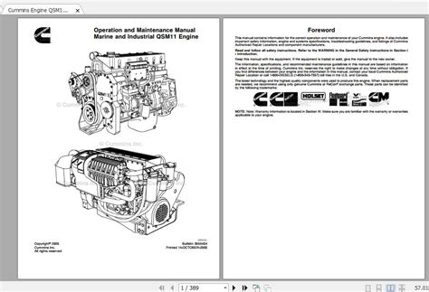 Cummins Engine Qsm11 Operation And Maintenance Manual Auto Repair