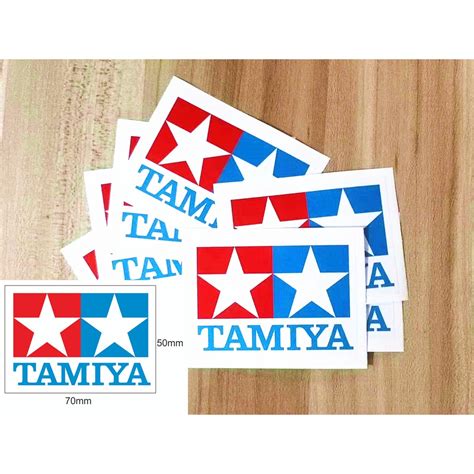 Tamiya Logo Sticker Waterproof Pp Material Size 7cm X 5cm Shopee