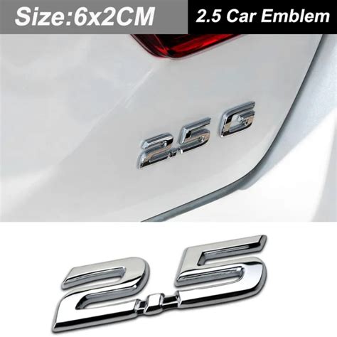 1Piece Auto Metal 2 5 Logo Engine Displacement Rear Trunk Badge Decal