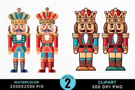 Watercolor Christmas Nutcracker Clipart Graphic By Regulrcrative