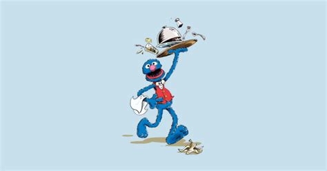 Vintage Grover the Waiter - Sesame Street - T-Shirt | TeePublic