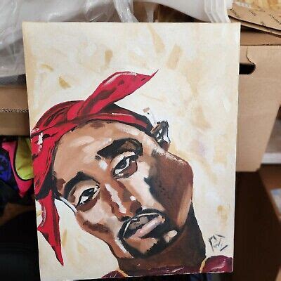 One Off Tupac Shakur Oil Painting On Canvas 20x16 RARE EBay