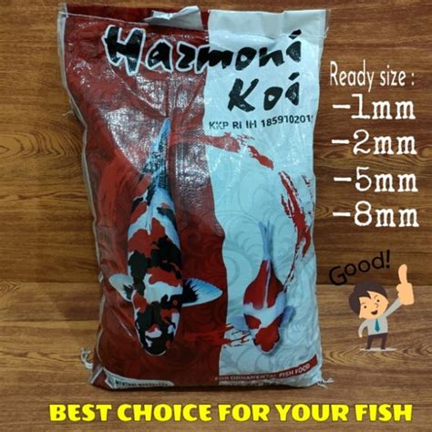 Jual Pakan Koi Harmoni Isi 10 Kg Size 1mm 2mm 5mm 8mm Grab Gojek