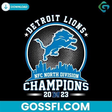 Detroit Lions 2023 Nfc North Division Champions Svg