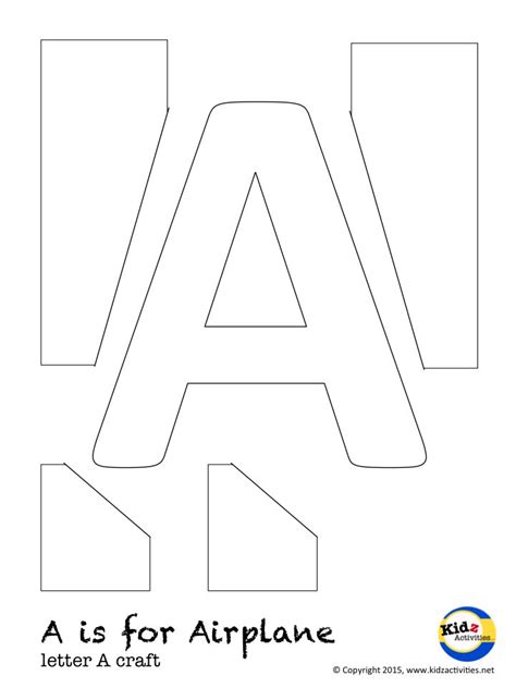 A Is For Airplane Craft Kidz Activities Airplane Crafts Letter A