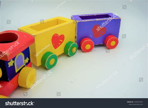 Old Wooden Toy Train Blue Yellow Stock Photo 1399707491 | Shutterstock