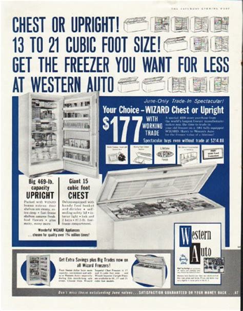 1961 Western Auto Vintage Ad "Chest or Upright"