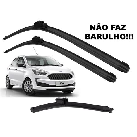 Kit Limpador Parabrisa Dianteiro Traseiro Silicone Ford Ka 2013 2021