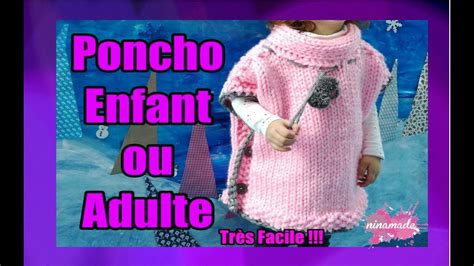 DIY Poncho à Deux Aiguilles Enfant ou Adulte Poncho With Two Needles