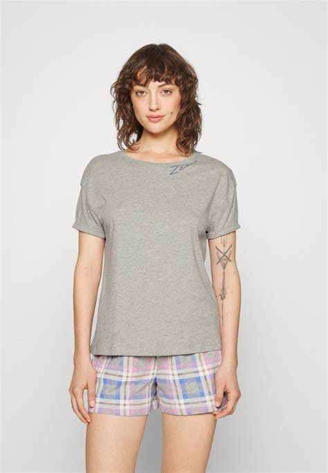 Marks And Spencer Check Short Pyjama Grey Mix Grau Zalando De