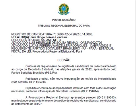 Justiça Eleitoral acata pedido do MP e defere candidatura de João