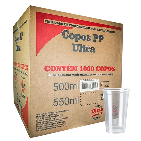 Caixa Copo Ultra Pp Ml Liso Transparente Descart Vel Unidades