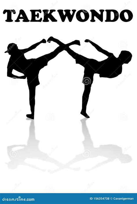 Silhouette Of Taekwondo Kick Royalty-Free Stock Photo | CartoonDealer ...